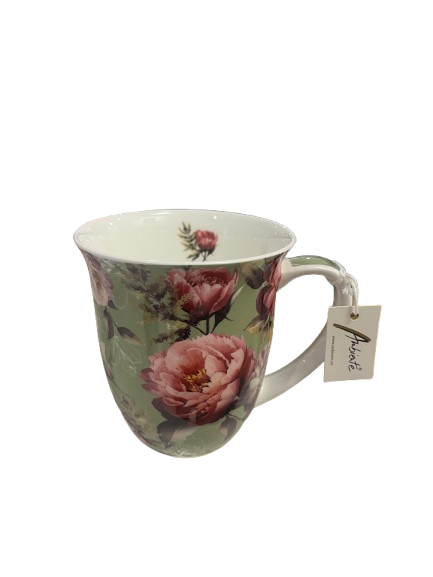 Porzellan Becher "Pfingstrosen"