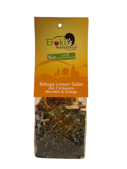 Troki Beluga Linsen Salat mit 7 Kräutern, Mandeln und Orange 175 g