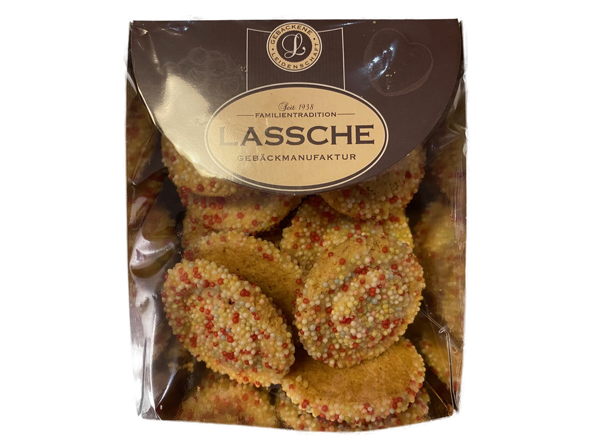 Lassche Buttertaler mit bunten Zuckerperlen 175 g - Gebäck wie zu Omas Zeiten
