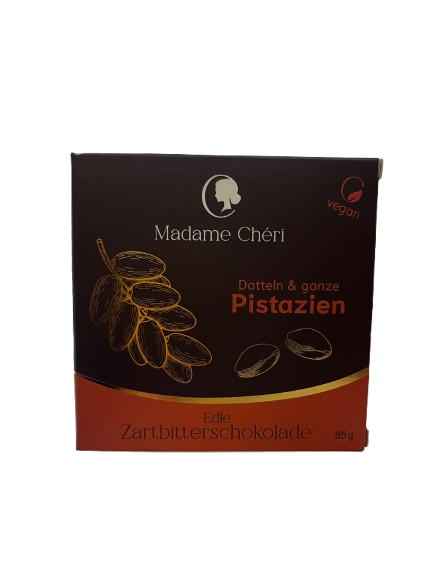 Madame Chéri Schokolade Datteln & Pistazie Zartbitter 85 g