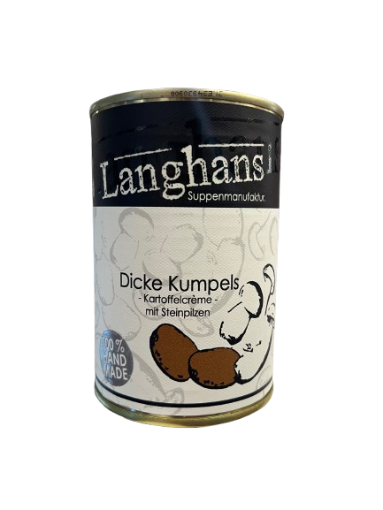Langhans Kartoffelcremesuppe mit Steinpilzen "Dicke Kumpels" 400 ml - 100 % handmade