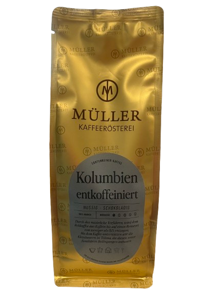 Müller Kaffeerösterei Kolumbien entkoffeiniert - ganze Bohnen 250 g