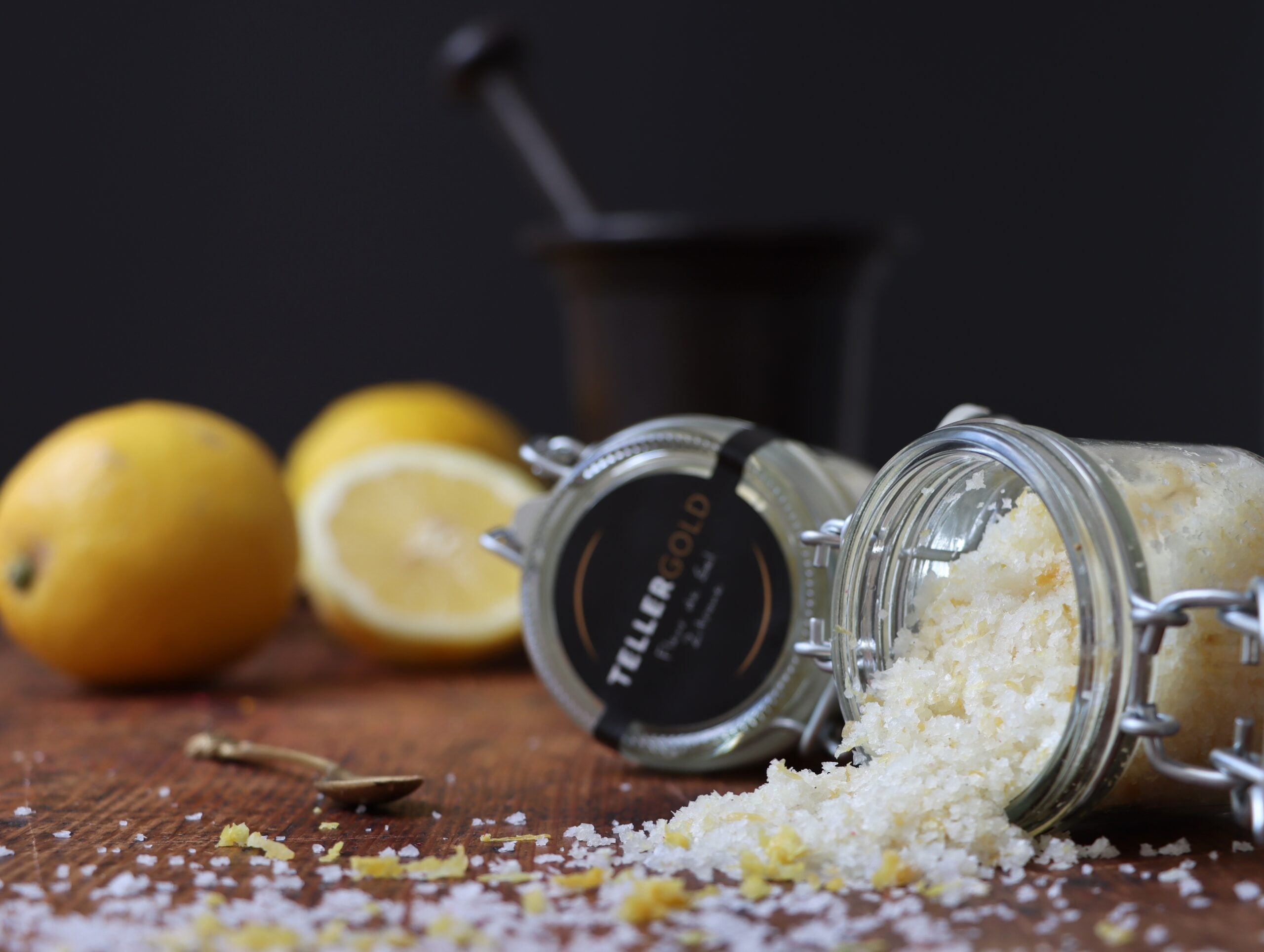 Tellergold Fleur de Sel mit Zitrone 70 g im Dekorglas