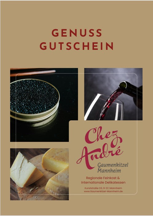 Geschenkgutschein für Ladengeschäft "Chez André - Gaumenkitzel Mannheim"