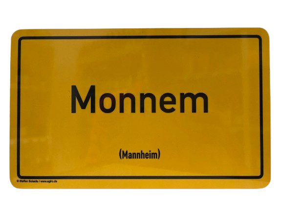 Frühstücksbrettchen "Monnem - Ortsschild"