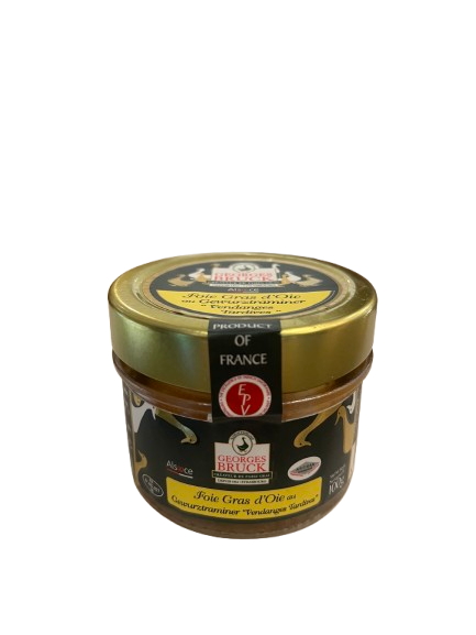 Georges Bruck Foie Gras d'Oie - Gänseleber Pâté mit Gewürztraminer Wein 100 g