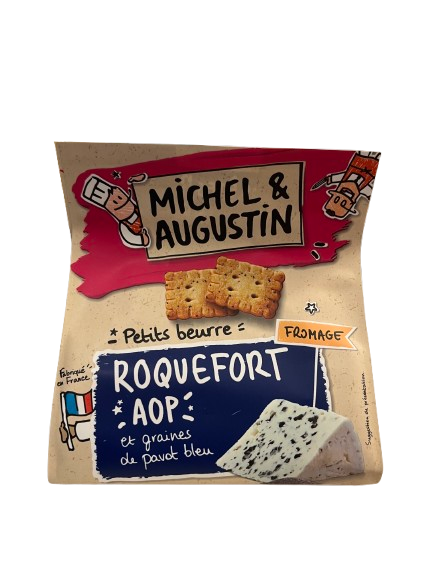 Michel & Augustin Butterkekse herzhaft mit Roquefort AOP und blauem Mohn 100 g