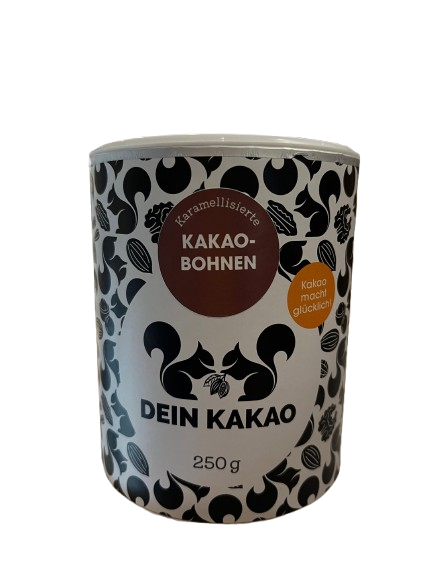 Dein Kakao Karamellisierte, geröstete Bio Kakaobohnen 250 g
