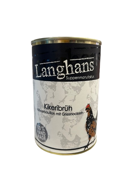 Langhans Hühnerbouillon mit Griesnockerln "Kikeribrüh" 400 ml - 100 % handmade