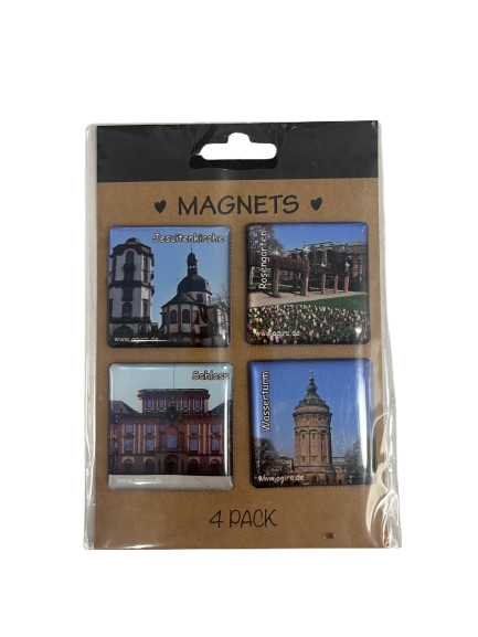 Magnet 4er Set "Mannheimer Sehenswürdigkeiten"