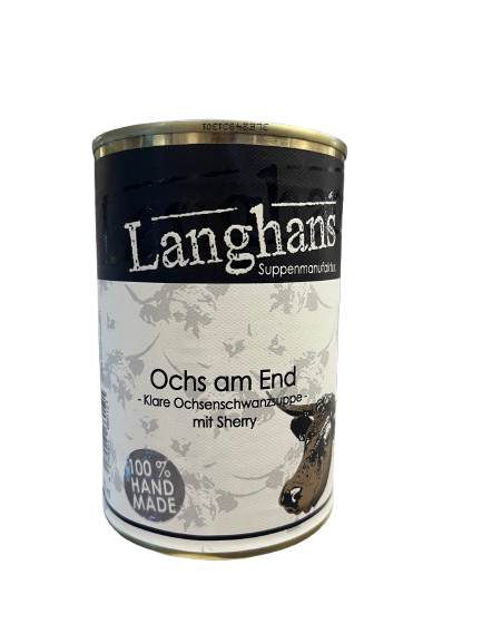 Langhans Klare Ochsenschwanzsuppe mit Sherry "Ochs Am End" 400 ml - 100 % handmade