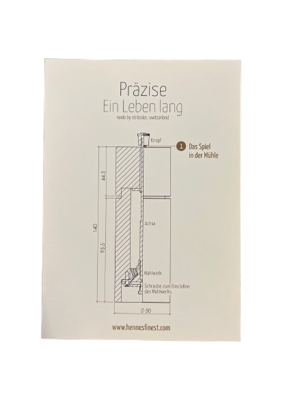 Hennes Finest Pfeffermühle schwarz 25 cm