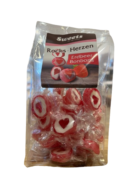 Rocks Herzen - Erdbeer Bonbons 125 g
