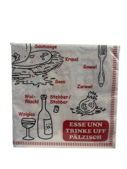 Papierservietten "Esse Unn Trinke Uff Pälzisch" - Souvenir