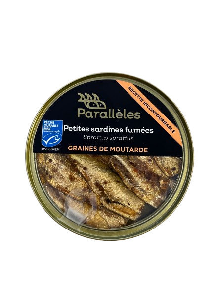 Kleine geräucherte Sardinen (Sprotten) mit Senfkörnern 160 g