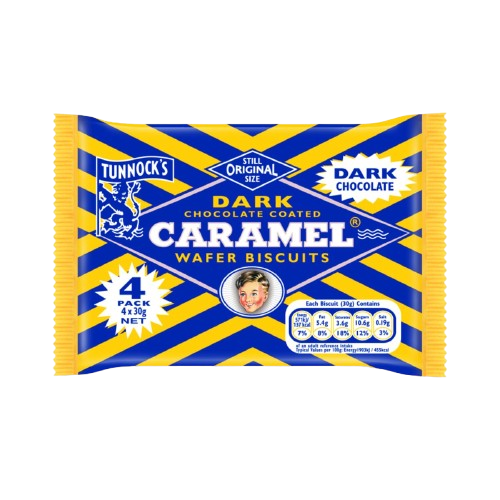 Tunnock's Karamell Waffeln mit Zartbitterschokolade 120 g