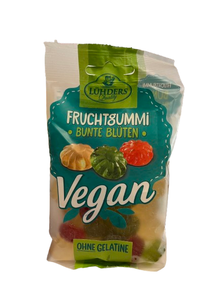 Lühders Vegane Fruchtgummi Bunte Blüten 80 g