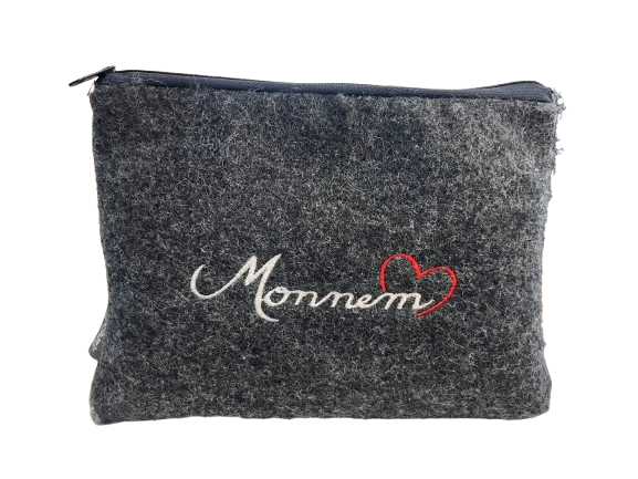 Filztasche mit Reißverschluß / Zipper Bag mit Motiv "Monnem"