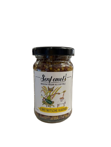 Senf emol "Elwetritsche Kaviar" Senf mit ganzen Körnern 100 ml